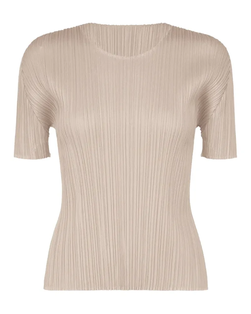 Issey Miyake Basics T-Shirt mit Falten - Nude Nude