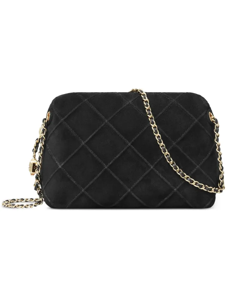 Tory Burch Fleming Umhängetasche aus Wildleder - Schwarz Schwarz