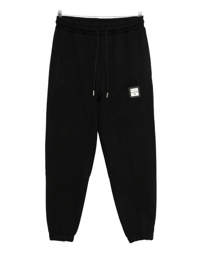 Yes London drawstring-waist logo-patch track pants - Schwarz Schwarz