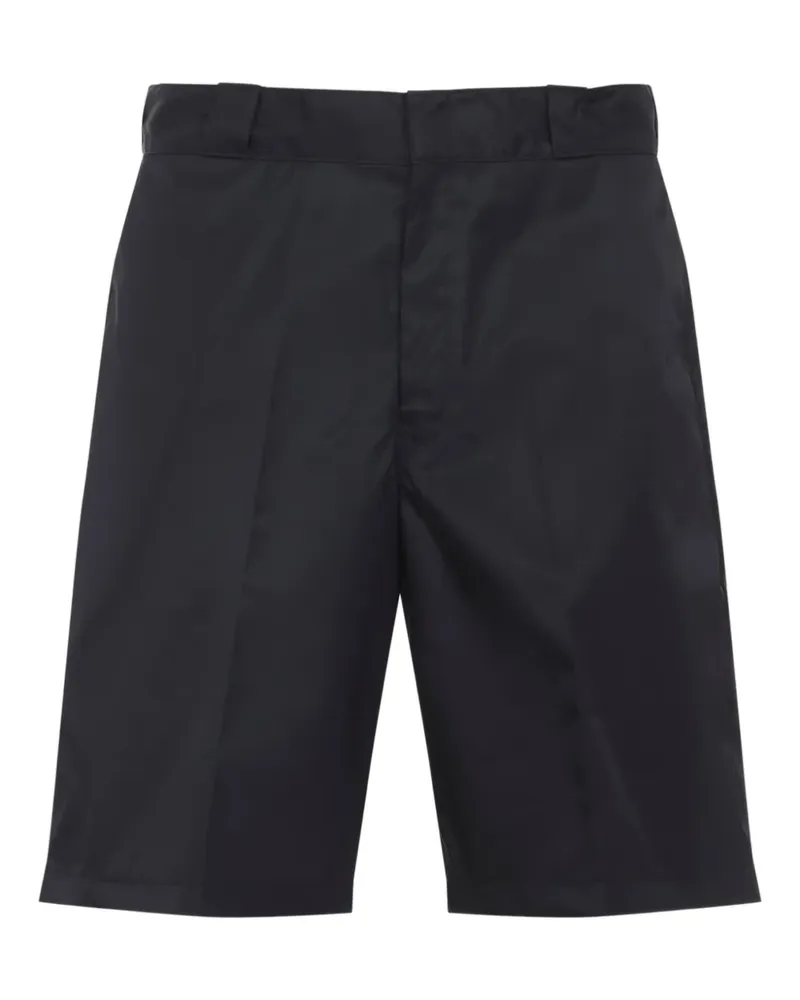Prada Shorts mit Logo-Schild - Schwarz Schwarz