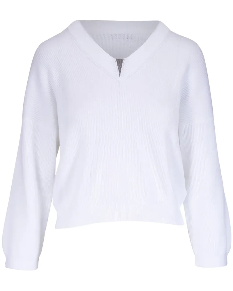 Brunello Cucinelli Pullover mit Monili-Verzierung - Weiß Weiß