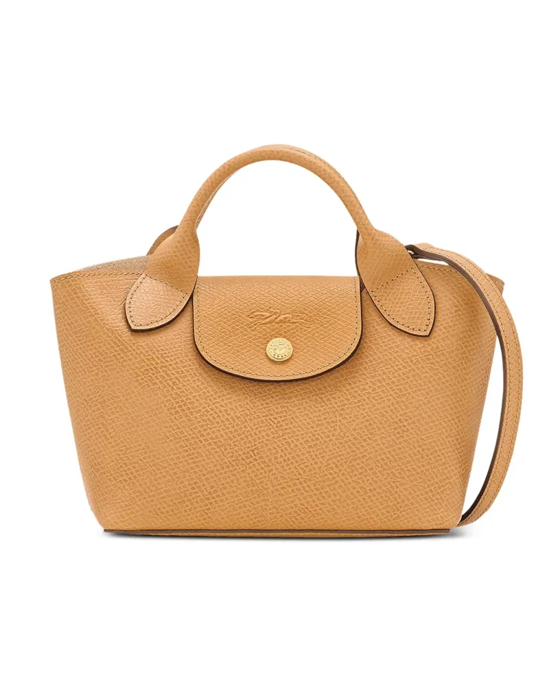 Longchamp XS Épure textured-leather tote bag - Orange Orange