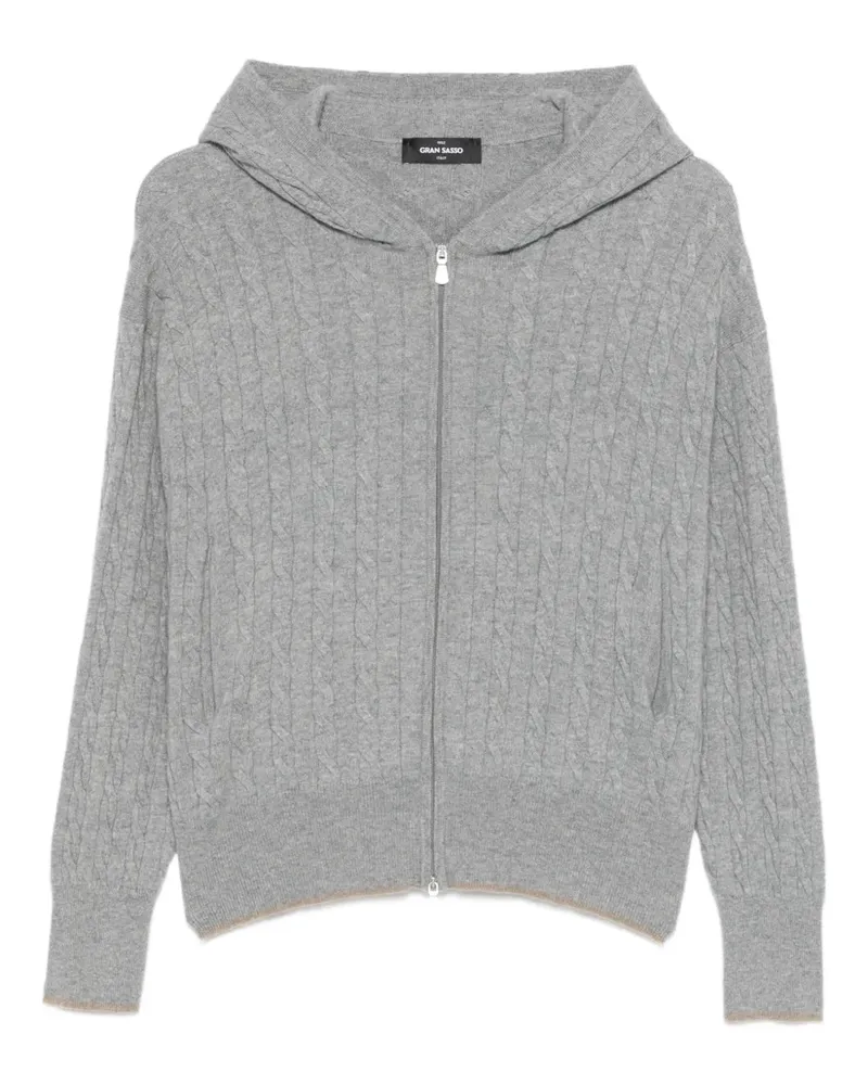 Gran Sasso Cardigan mit Zopfmuster - Grau Grau