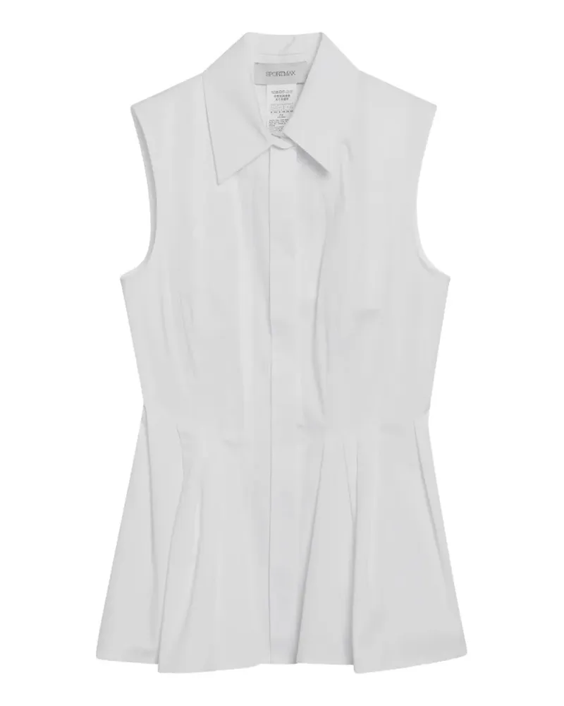 SPORTMAX pleated sleeveless shirt - Weiß Weiß
