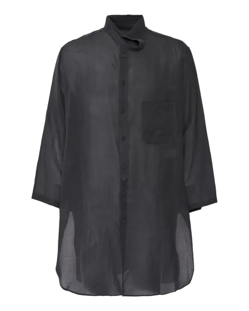 Yohji Yamamoto asymmetric-collar shirt - Schwarz Schwarz