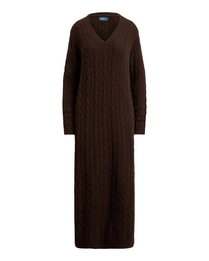 Ralph Lauren Maxikleid mit Zopfmuster - Braun Braun