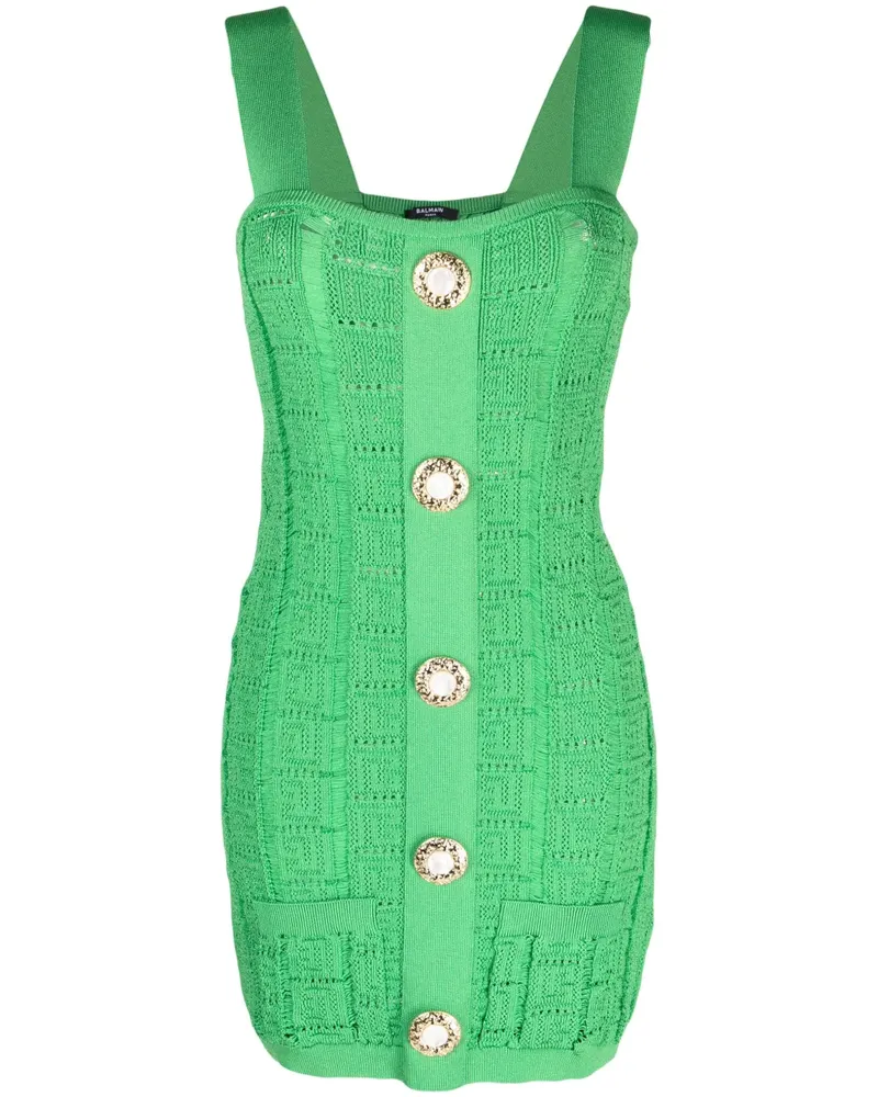 Balmain Gestricktes Minikleid - Grün Grün