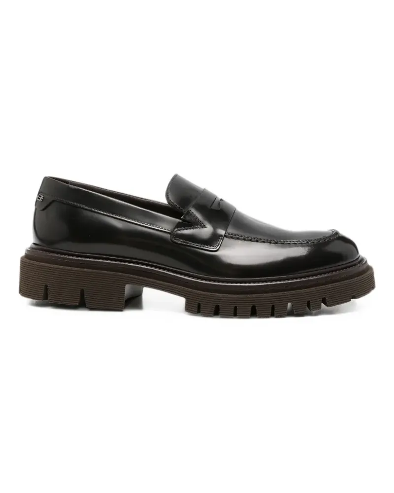 Baldinini patent-leather lug-sole loafers - Schwarz Schwarz