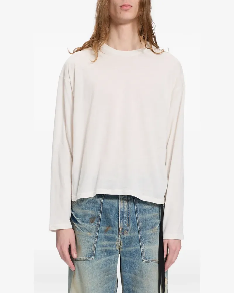 Ann Demeulemeester Langarmshirt mit grafischem Print - Weiß Weiß