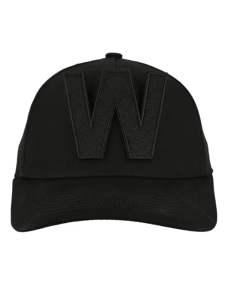 Walter van Beirendonck W letter-appliqué cap - Schwarz Schwarz
