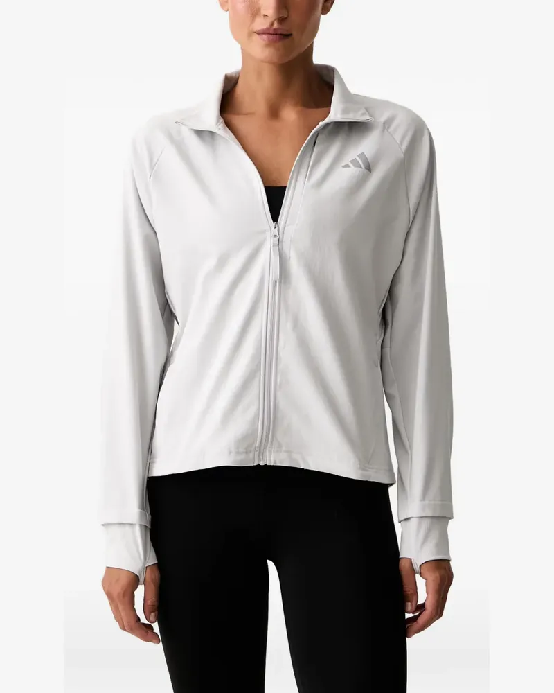 adidas Jacke mit Logo-Print - Grau Grau