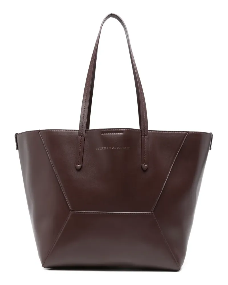 Brunello Cucinelli BC Duo Tote Bag aus Leder - Braun Braun