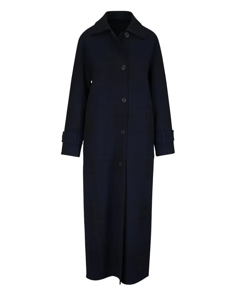 Akris Estelle reversible checked buttoned coat - Blau Blau