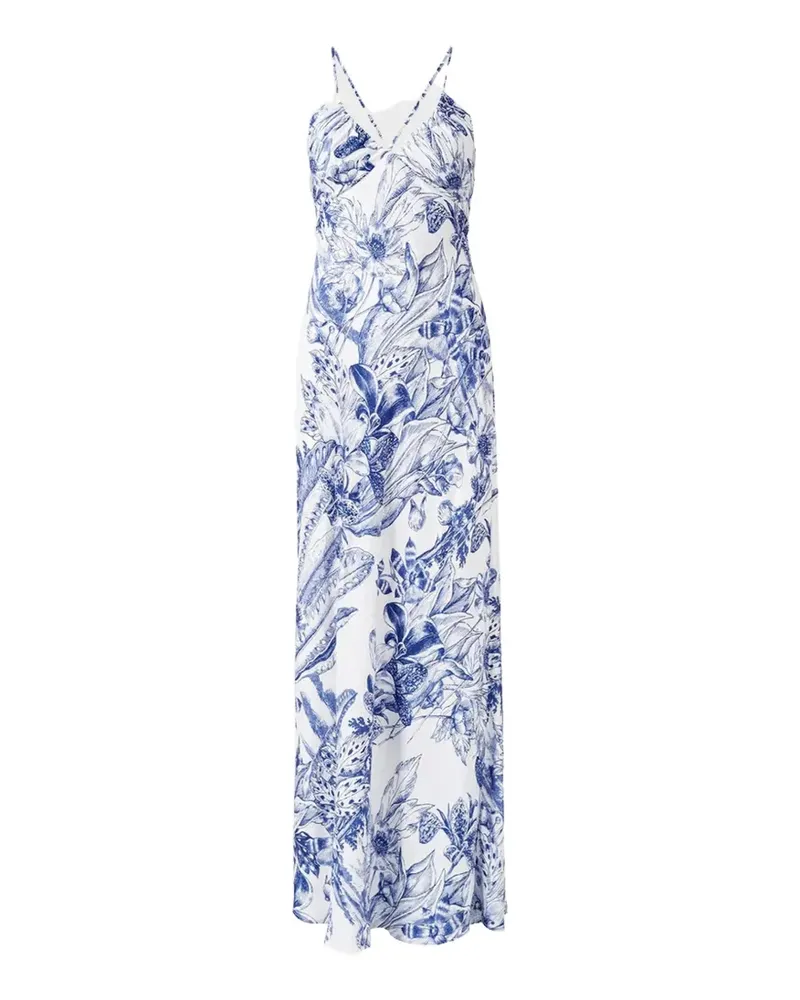 Melissa Odabash Maxikleid mit Blumenprint - Weiß Weiß