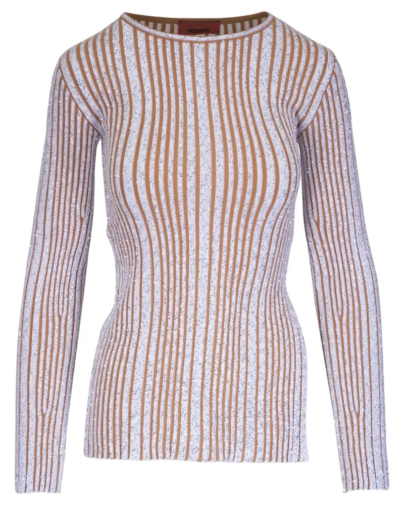 Missoni Oberteil mit Pailletten - Weiß Weiß