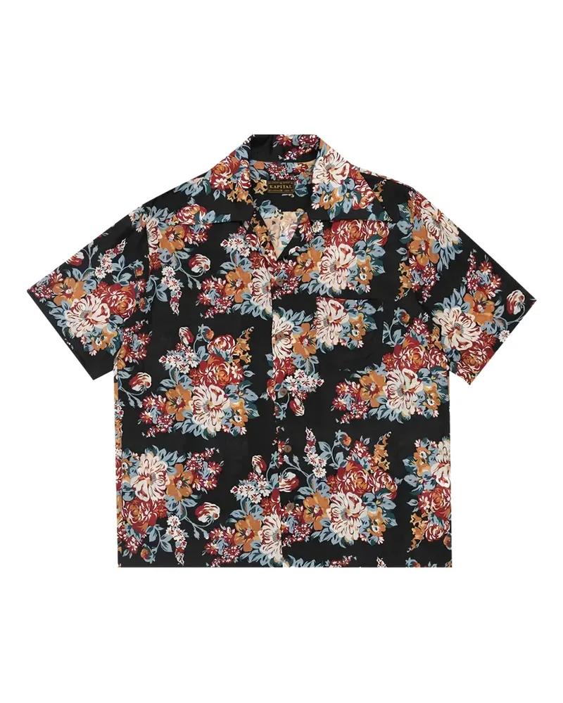 KAPITAL Hemd mit Blumenmuster - Schwarz Schwarz