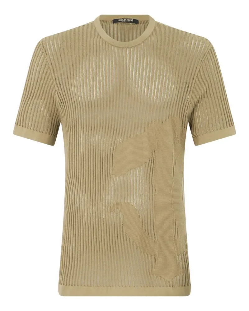 Roberto Cavalli Geripptes T-Shirt - Grün Grün