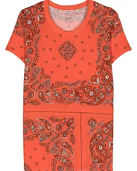 Majestic T-Shirt mit Bandana-Print Orange