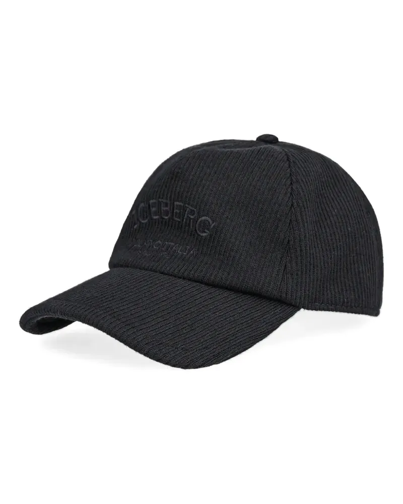 Iceberg ribbed logo baseball cap - Schwarz Schwarz