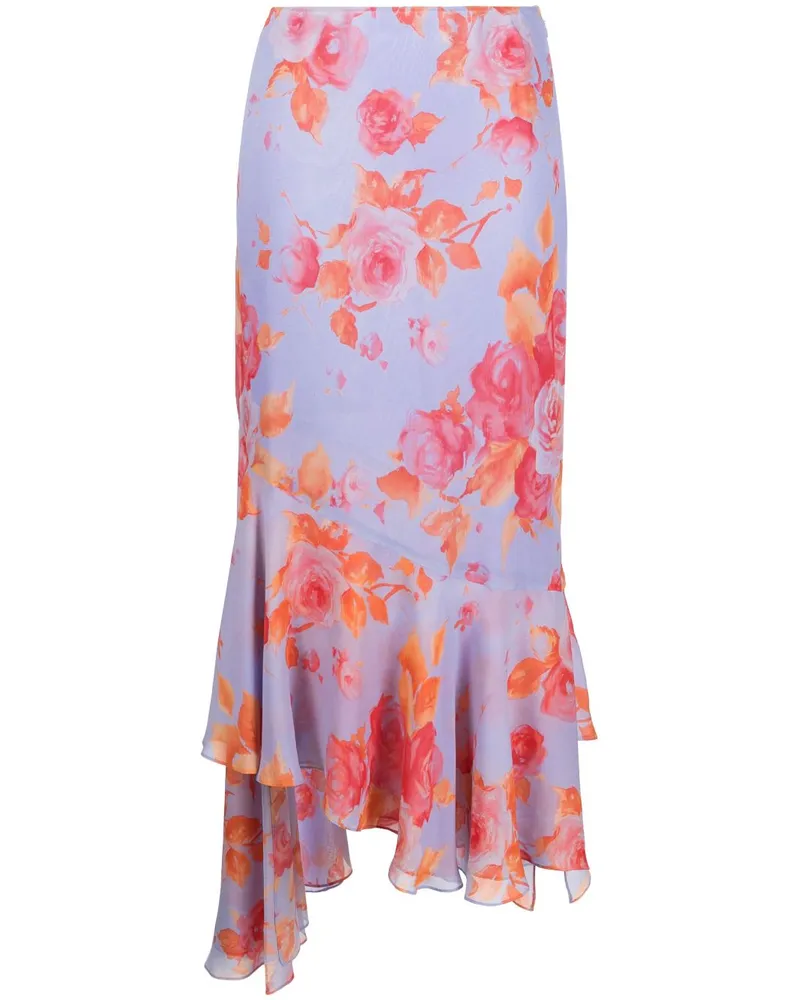 ANDAMANE Rock mit Blumen-Print - Violett Violett