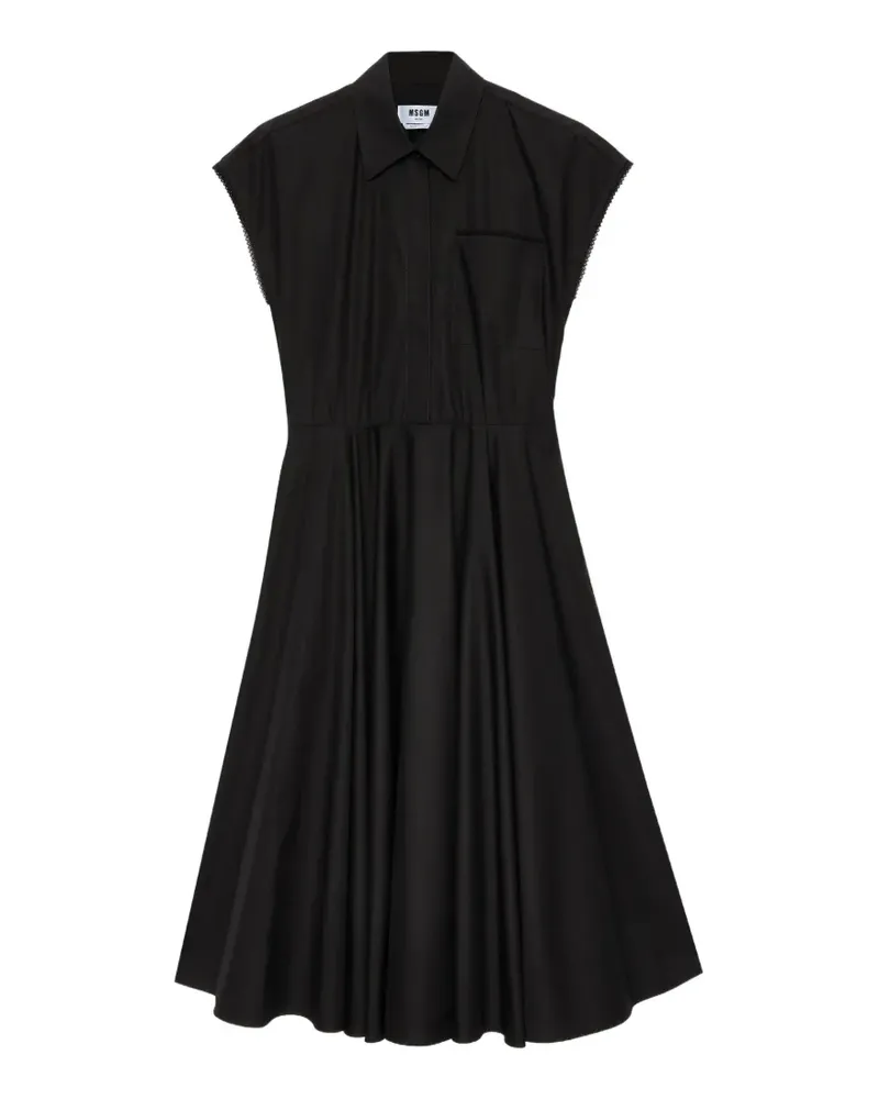 MSGM pocket shirt midi dress - Schwarz Schwarz
