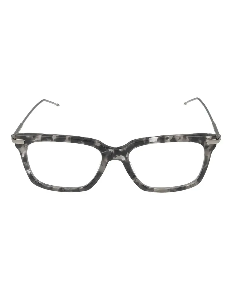 Thom Browne tortoiseshell-effect rectangle-frame glasses - Grau Grau