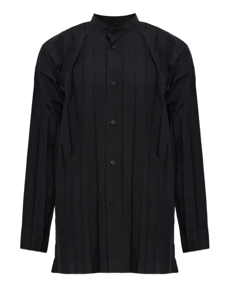 Issey Miyake Edge Hemd mit Falten - Schwarz Schwarz