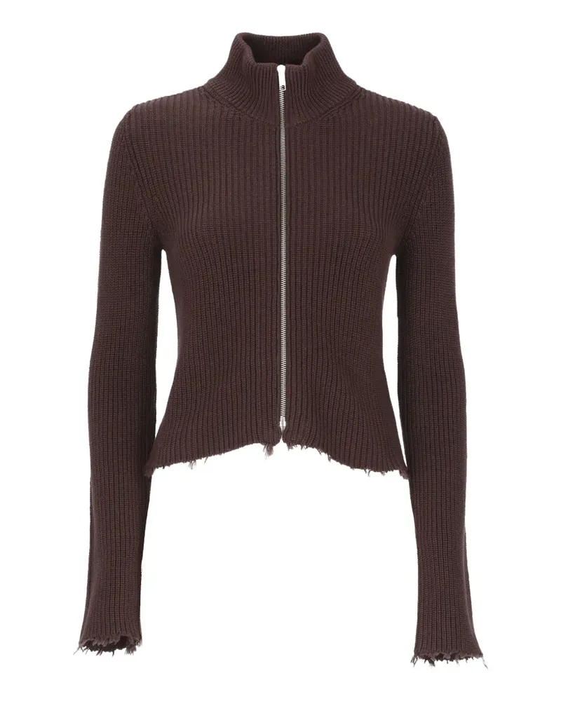 Maison Margiela Ausgefranster Cardigan mit Reißverschluss - Braun Braun