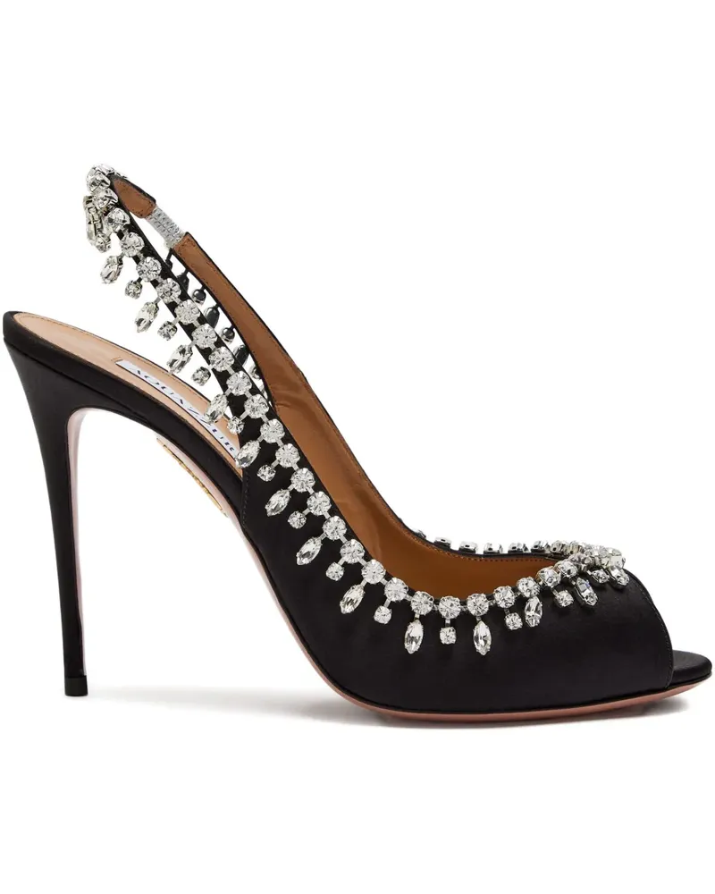 Aquazzura 105mm Temptation crystal-embellished sandal - Schwarz Schwarz