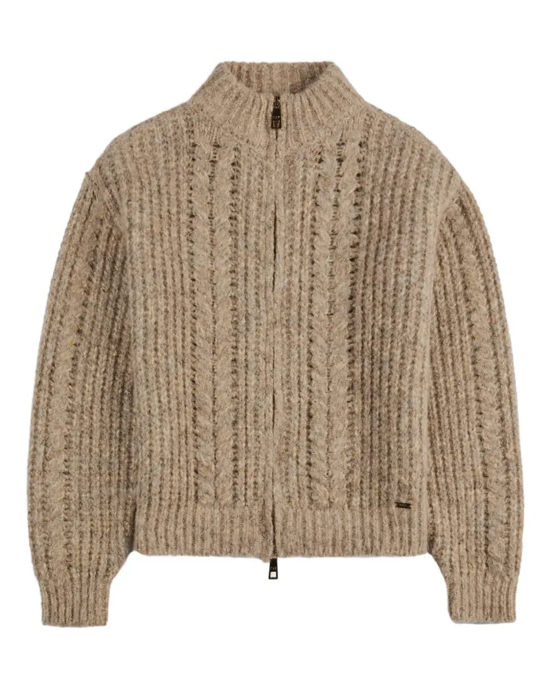 Fay zip-up knitted cardigan - Nude Nude