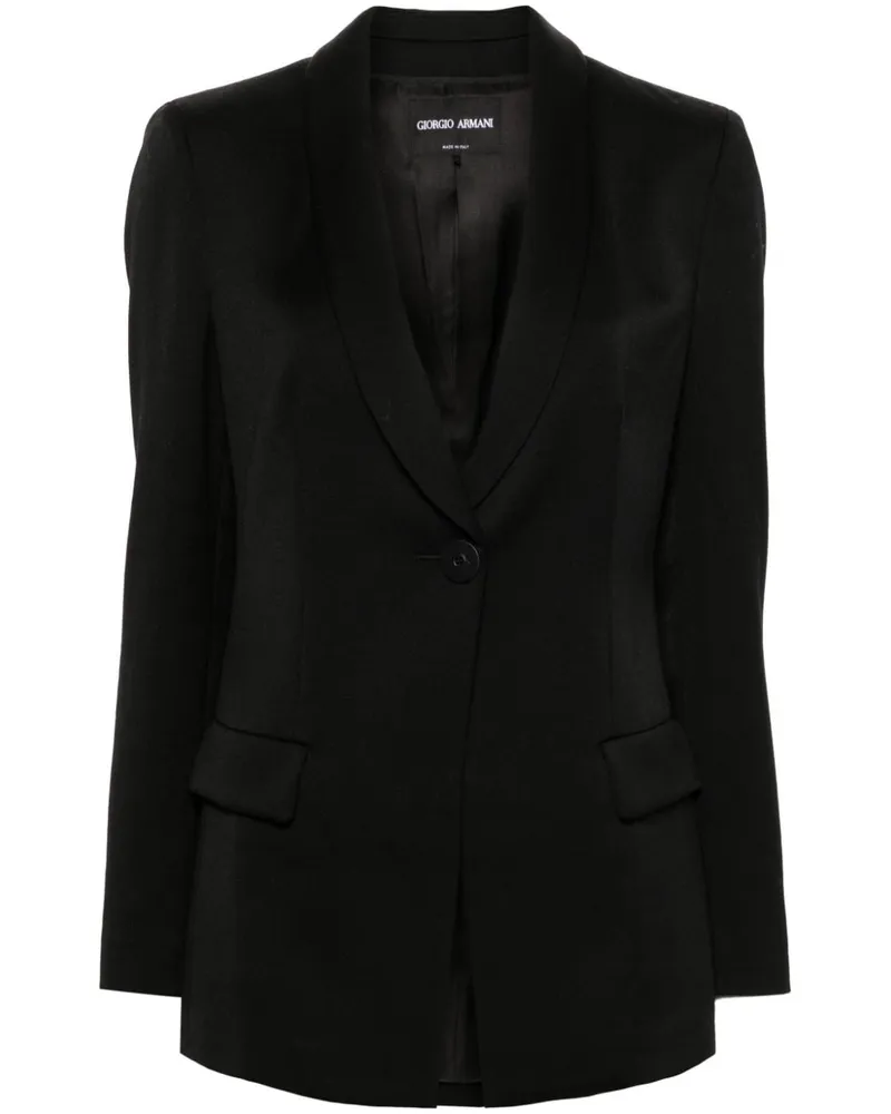 Giorgio Armani Einreihiges Sakko aus Wolle - Schwarz Schwarz