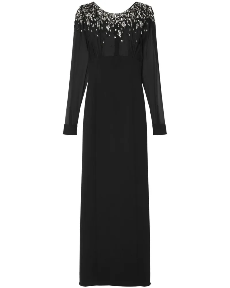 Versace Maxikleid mit Kristallverzierung - Schwarz Schwarz