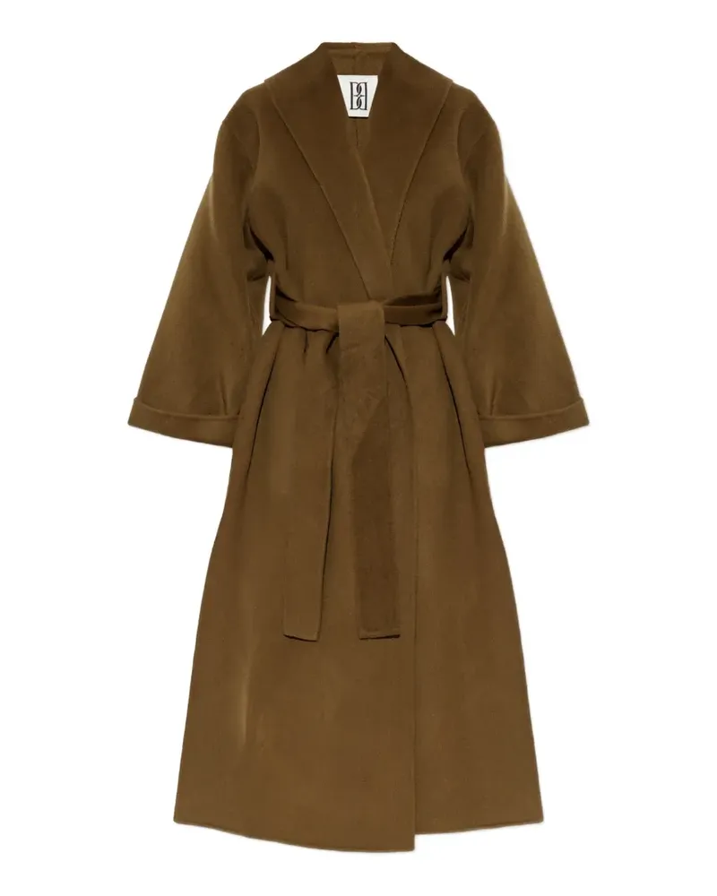 By Malene Birger Trullem belted shawl-collar coat - Braun Braun