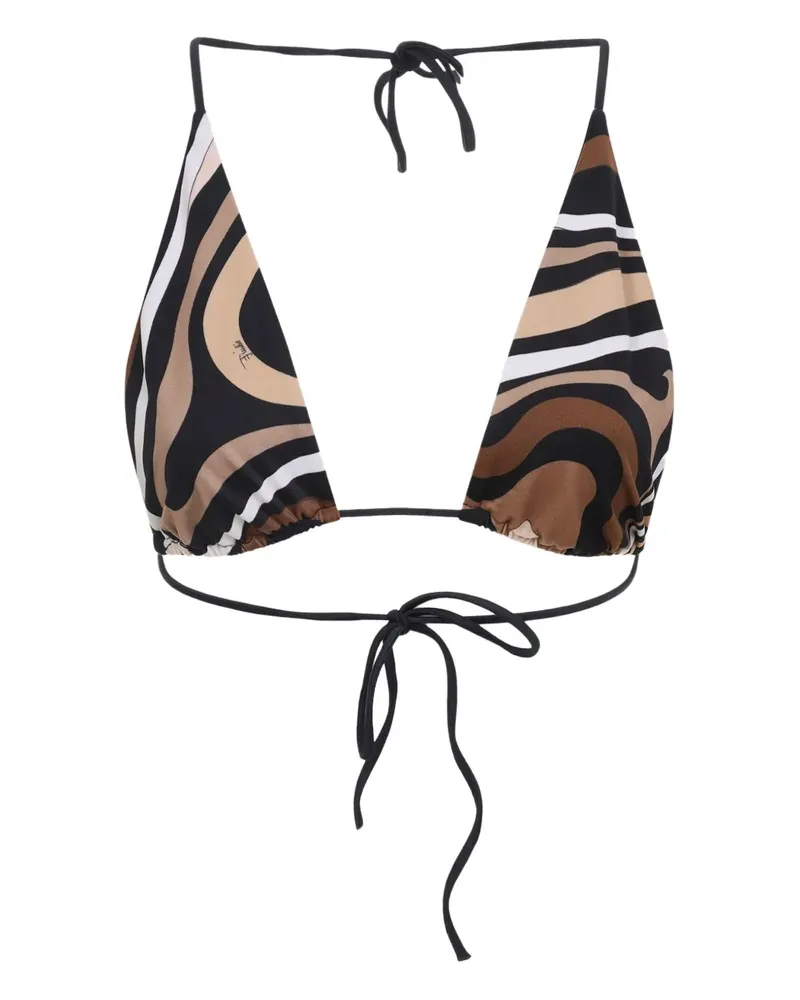 Emilio Pucci patterned tie-straps bikini top - Schwarz Schwarz