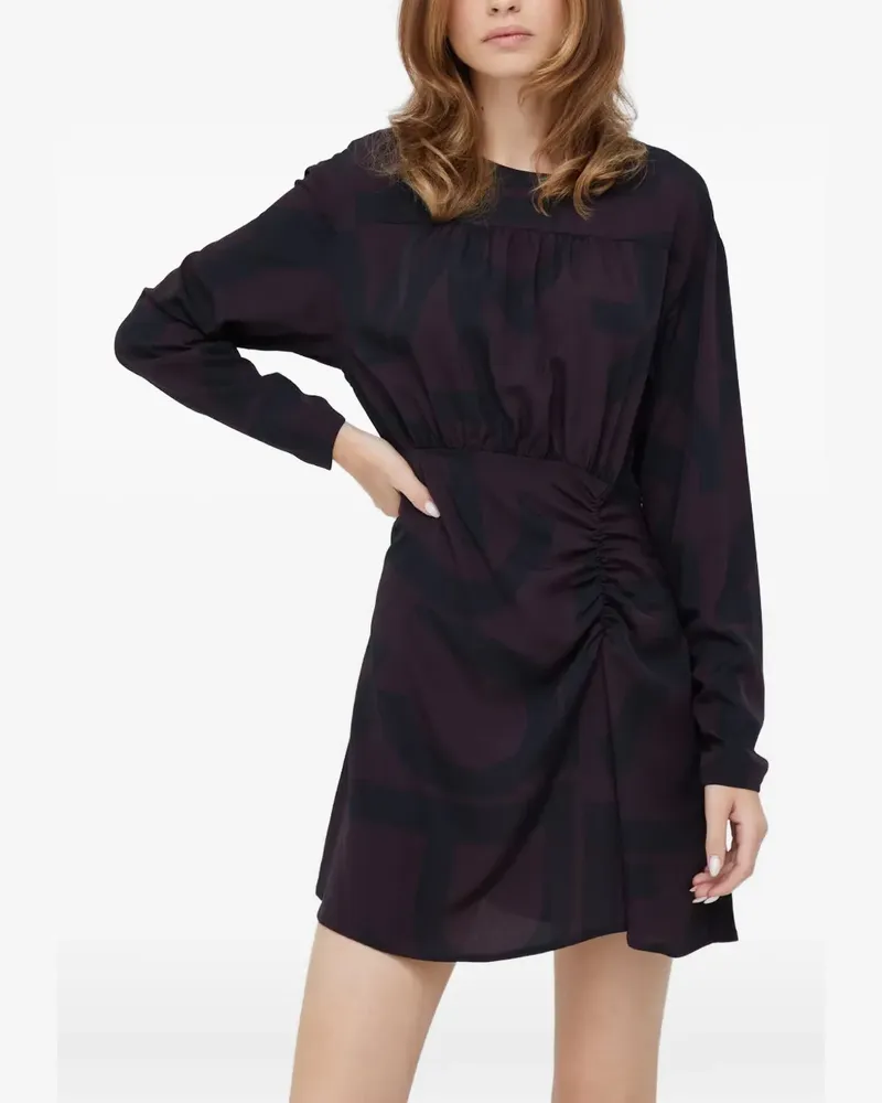 Sisley long-sleeved gathered mini dress - Violett Violett