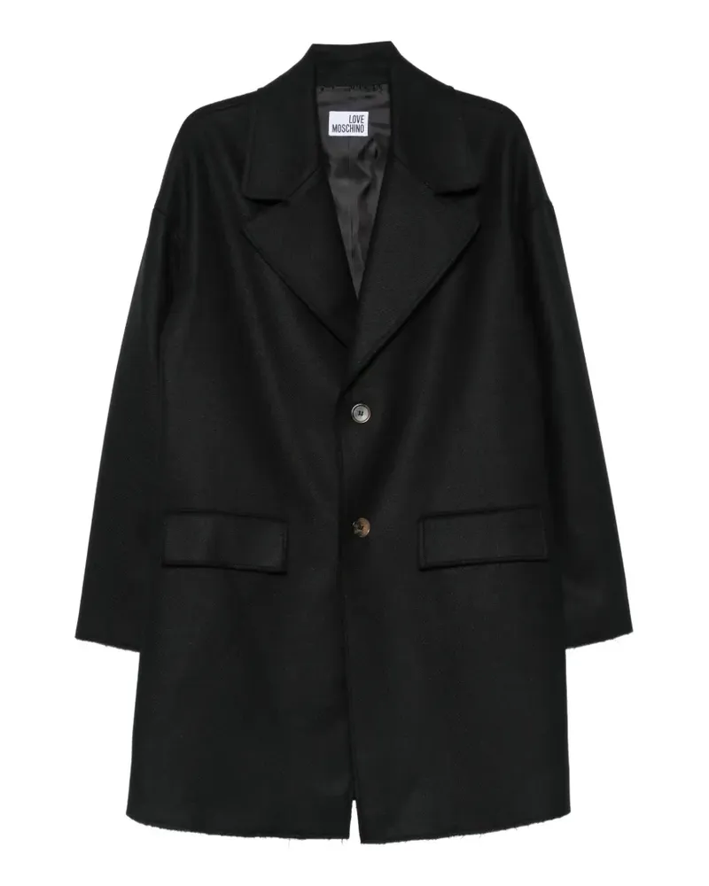 Moschino logo-patch single-breasted coat - Schwarz Schwarz