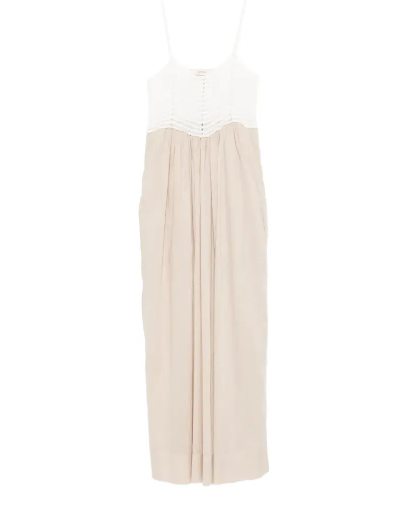 Jucca crochet-knit panelled maxi dress - Nude Nude