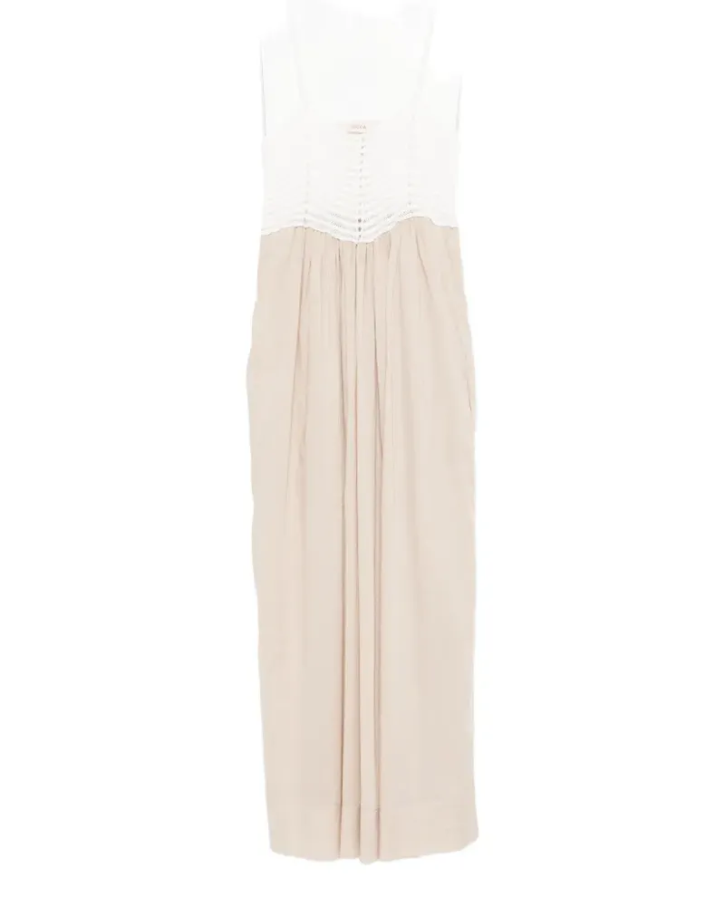 Jucca crochet-knit panelled maxi dress - Nude Nude
