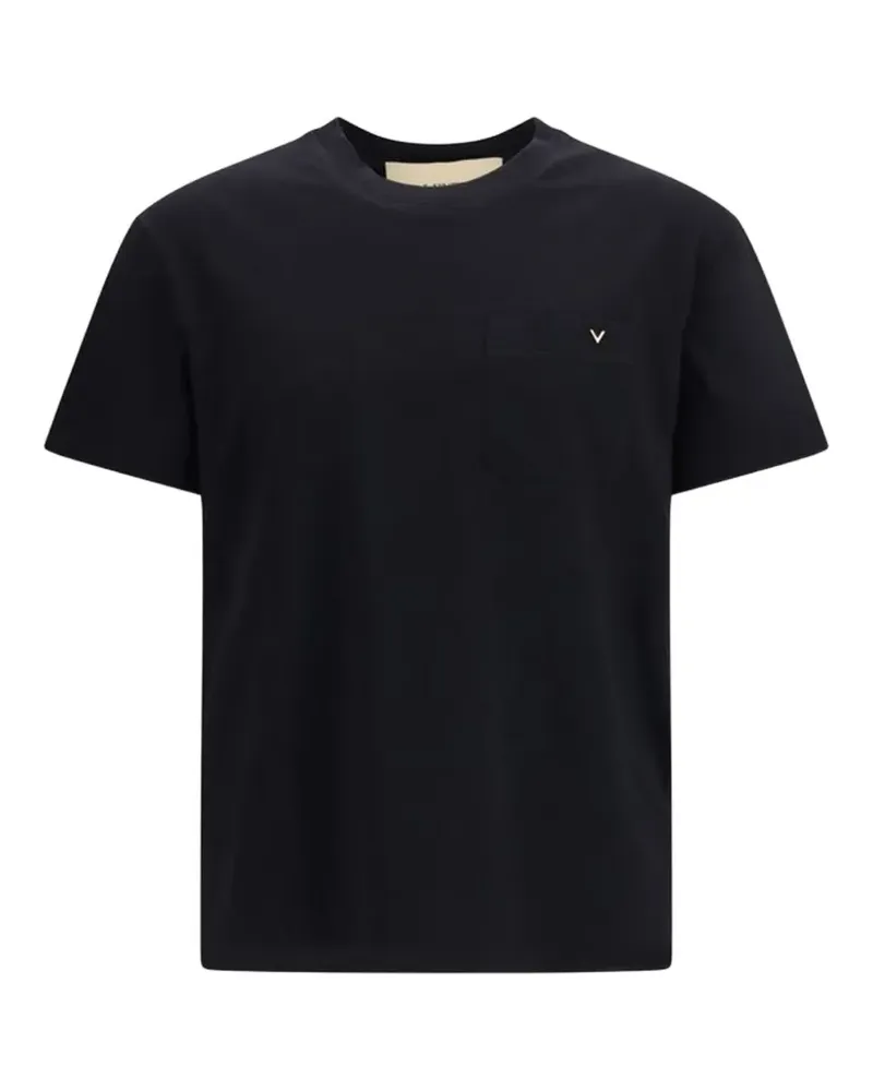 Valentino Garavani cotton T-Shirt with Vgold - Schwarz Schwarz