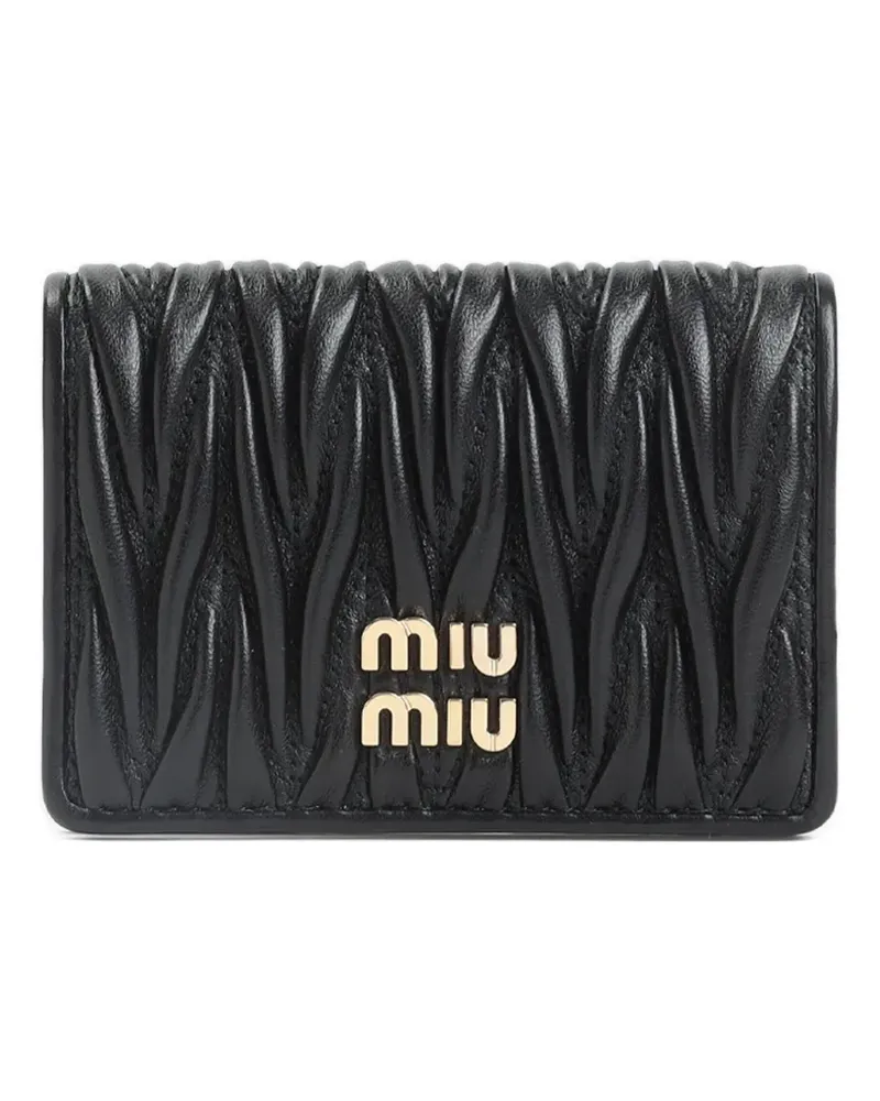 Miu Miu Portemonnaie aus Matelassé-Leder - Schwarz Schwarz