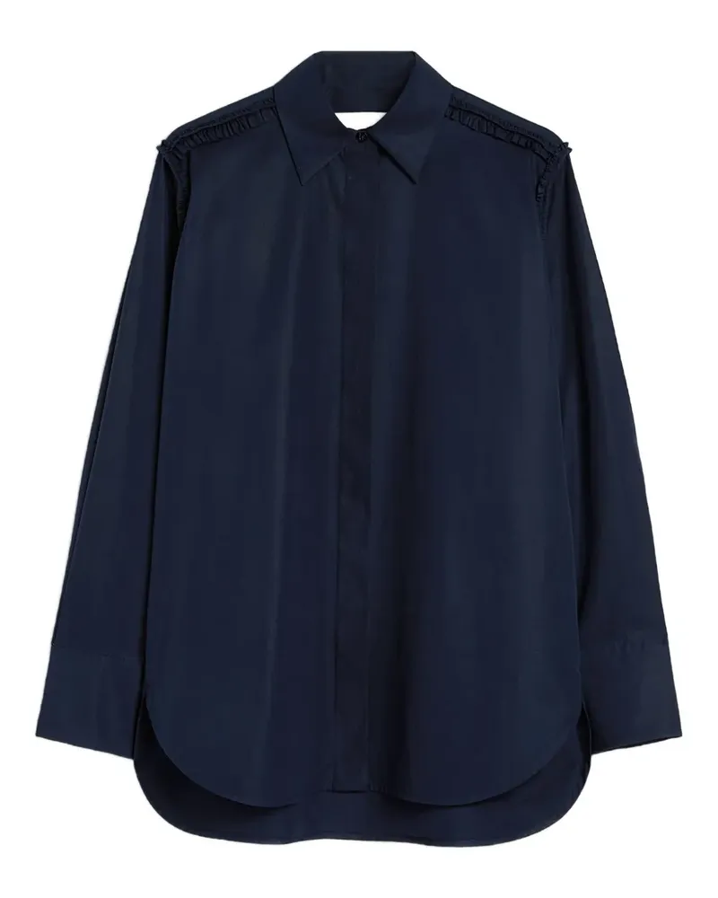 Jil Sander Popeline-Hemd mit Rüschendetail - Blau Blau