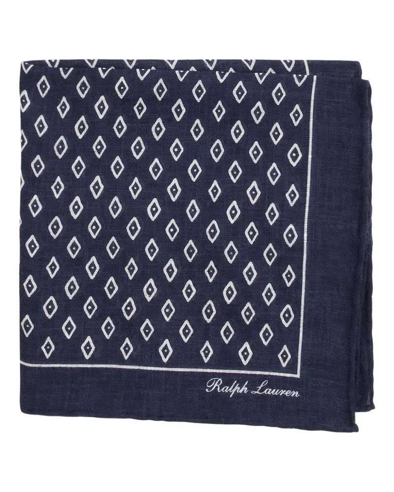 Ralph Lauren Halstuch mit Art-Deco-Print - Blau Blau