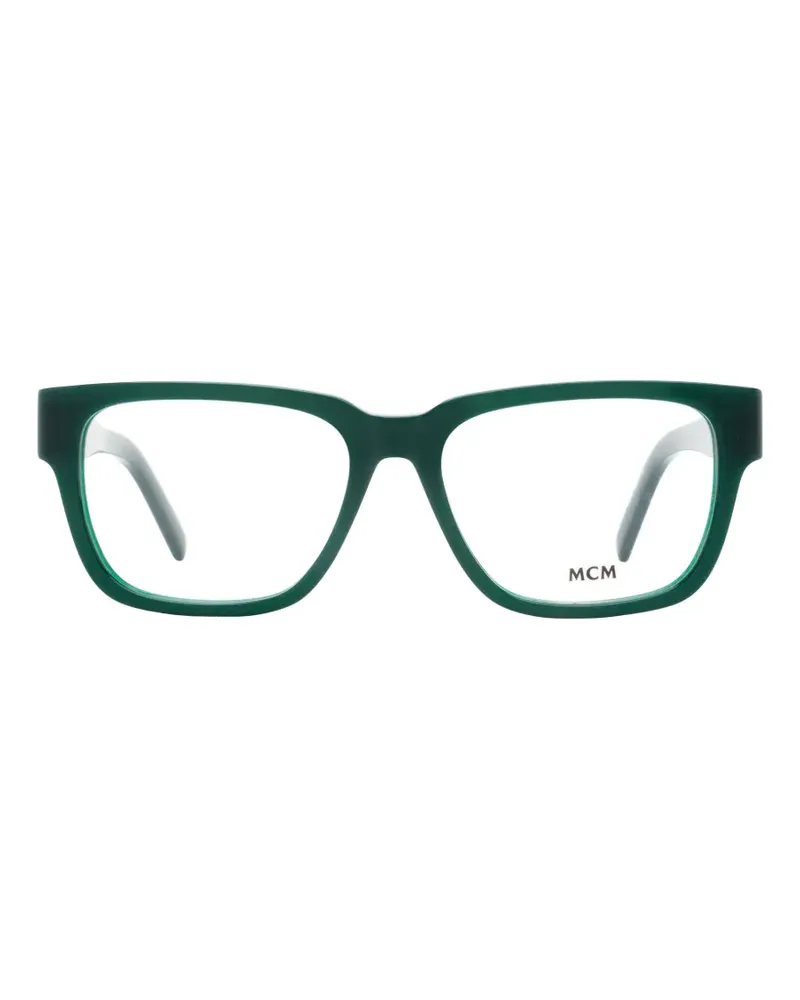 MCM Visetos monogram rectangle-frame glasses - Grün Grün