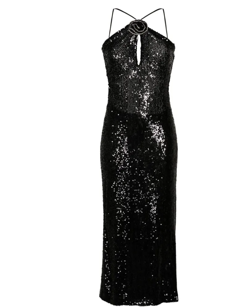 The New Arrivals Ilkyaz Ozel Midikleid mit Pailletten - Schwarz Schwarz