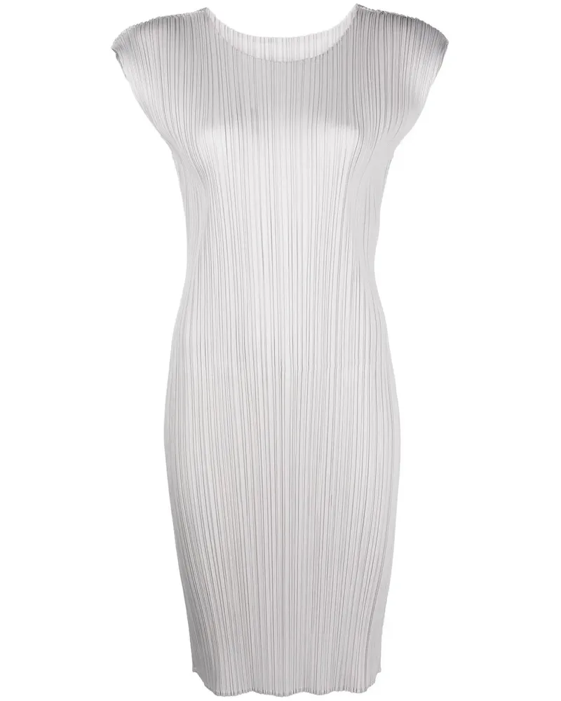 Issey Miyake Minikleid mit Falten - Grau Grau