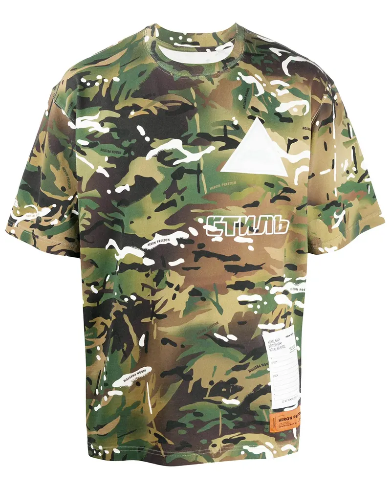Heron Preston T-Shirt mit Camouflage-Print - Grün Grün