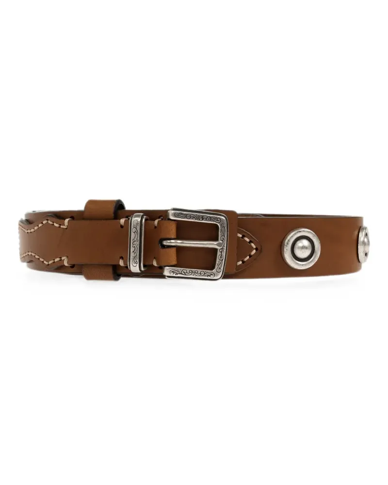 Etro Ledergürtel mit Nieten - Braun Braun