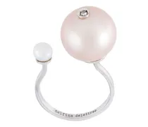 18kt 'Pearl Piercing' Weißgoldring - Metallic