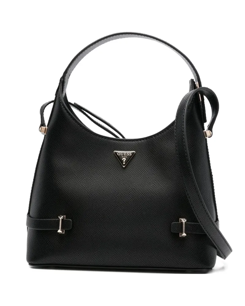 Guess Texturierte Brot Schultertasche - Schwarz Schwarz