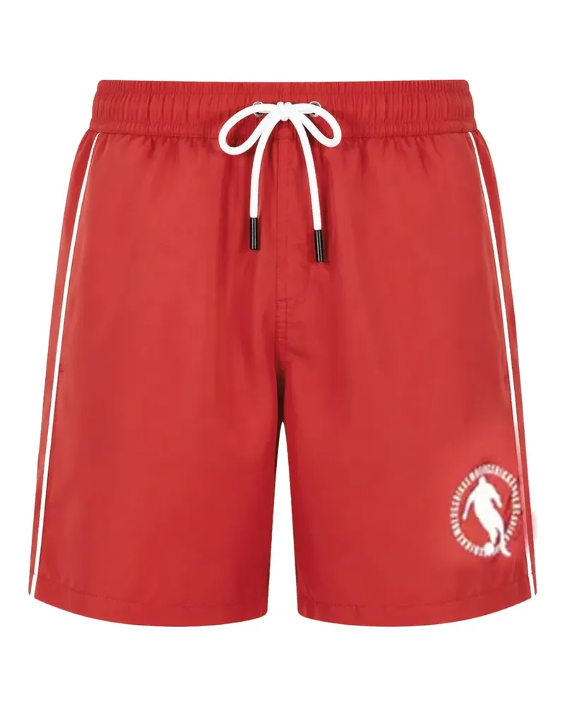 Bikkembergs side-stripe drawstring swim shorts - Rot Rot
